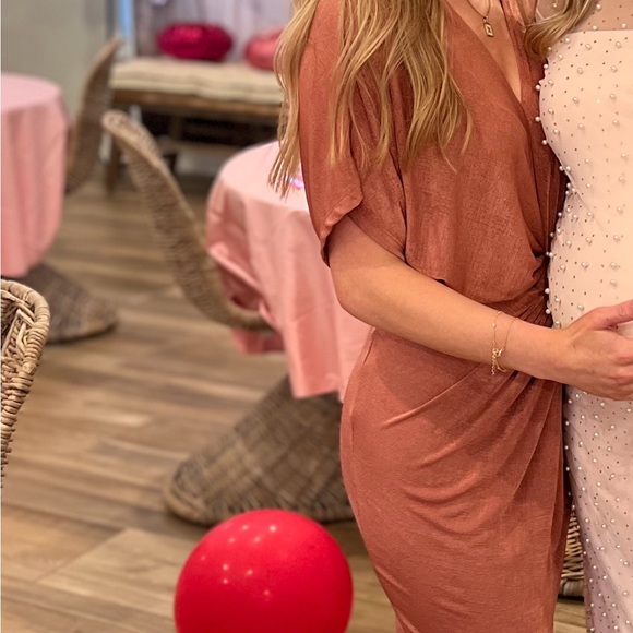 Beautiful rust/clay colored body sculpting dress. Size XS. - Picture 2 of 2